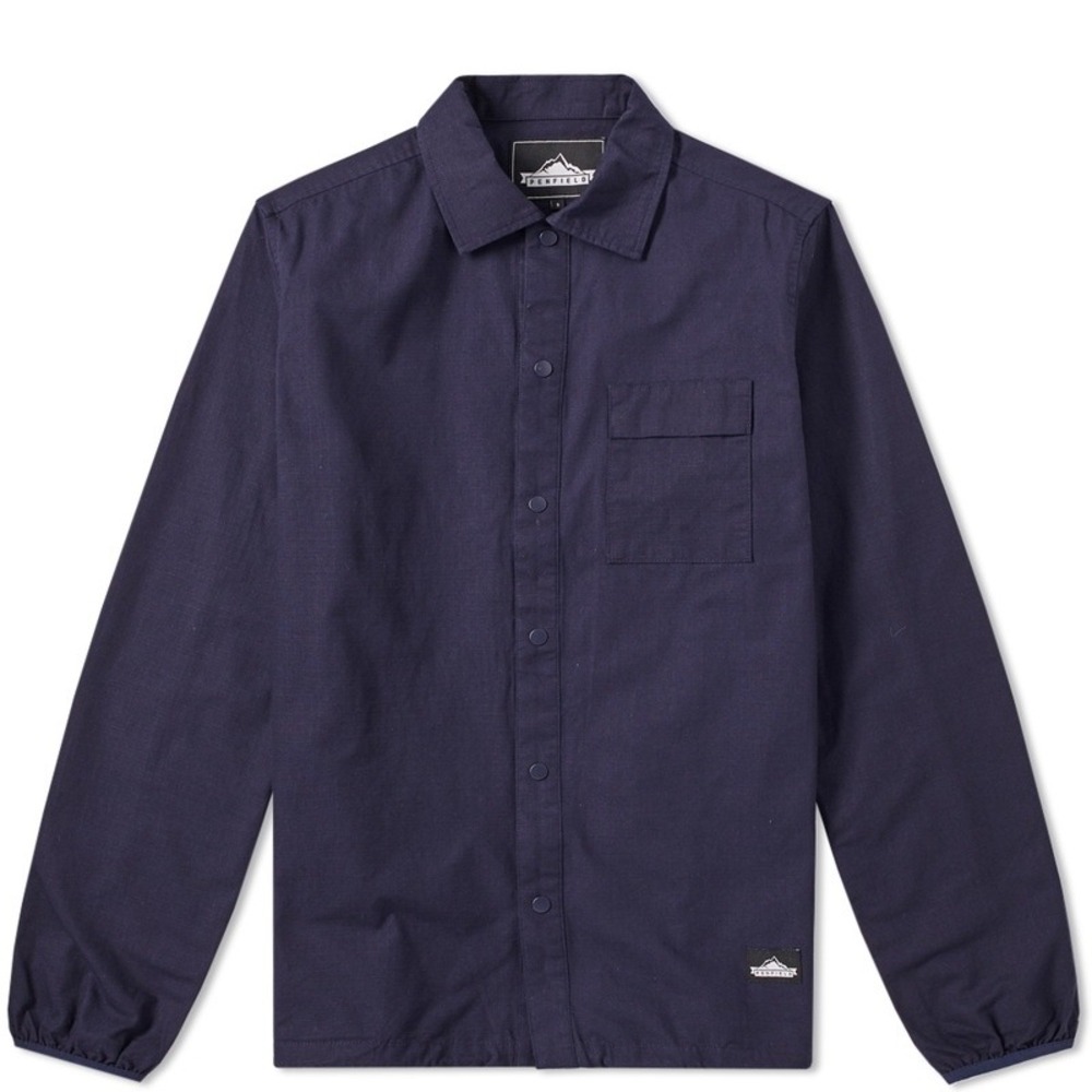 Penfield Blackstone Ripstop Men Navy Blue Cotton‎ Shirt Snap Button Size Medium